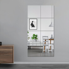 EVENLIVE? Full Body Mirror Tiles, Frameless Length Wall Mirror, for Home Gym, Door, Bedroom, Ease of Installation 30cm x 30cm 8 PCS?Glass?