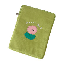 11 inch tablet-organizer-etui van zachte fluwelen-groene bloemen