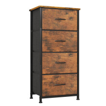 CAIYUN Chest of Drawers Bedroom, 4 Drawers Tall Dresser, Dresser for Bedroom Entryway Hallway Wardrobe, Closet Storage Drawer, Rustic Brown