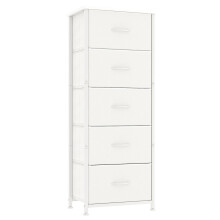 CAIYUN Chest of Drawers, 5 Drawer Tall Dresser, Dresser for Bedroom Entryway Hallway, Closet Storage Drawer, White