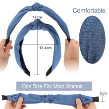Accesorii de păr cu nod gros, cercei de păr antiderapanți în stil vintage din denim pentru femei, experiență de purtare elegantă și
