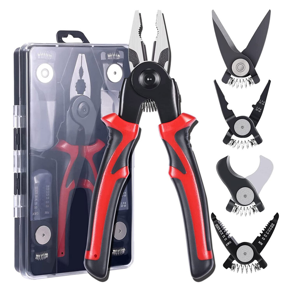 5Pcs Plier Tool Set 5In1 Metal Tool With Linesman Plier, Wire Stripper, Crimping Tools, Sheet Metal Shear 9365049281461