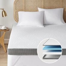 Degrees of Comfort 2 Inch Dual-Layer Memory Foam Mattress Topper, 5cm Thickness Mattress Topper Single Bed for Back Pain Relief with Anti-Slip