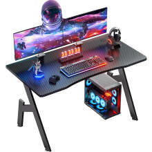 DLONGONE Whole Board Gaming Desk, 100 x 50cm Computer Gamer Desk, A Shaped Gaming Table, PC Desk for Home Office, Simple Assembly, Black