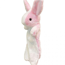Pink Rabbit Hand Puppets for Stage Performances, Gift for Boys and Girls