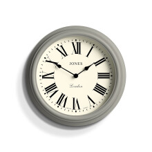Jones Clocks? Venetian wall clock | Classic round clock | 30cm | Grey | Roman numerals | Traditional design ideal for kitchen, living room or bedroom