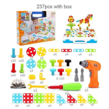 237 pièces avec boîte - Puzzle perceuse-visseuse pour enfants - Jeu d'imitation - Démontage et assemblage - Puzzle 3D - Cadeau de Noël idéal