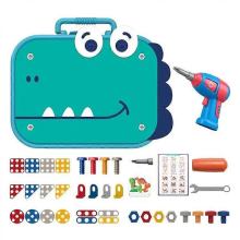 Battery Powered Kids Tool Set with Toy Electronic Drill and Repair Tool Box