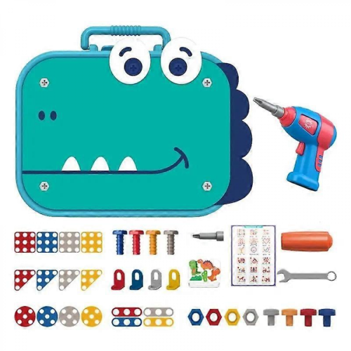 Battery Powered Kids Tool Set with Toy Electronic Drill and Repair Tool Box