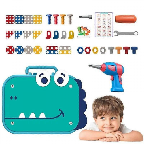 Battery Powered Kids Tool Set with Toy Electronic Drill and Repair Tool Box 1