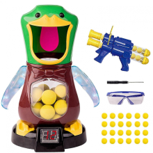 24 Balls Automatic Walking Hungry Ducks Shooting Toy Set, Electric Target Practice Game for Kids