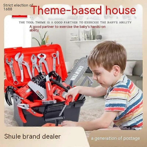 38 Pcs Kids Toolbox Kit with Drill, Plastic Repair Tools, Learning Engineering Puzzle Toys for Boys 1
