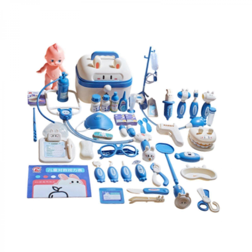 Set Giocattoli Dottore Bambini 3-5 Anni, Blu e Rosa, 28x22,5x17 cm