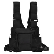 Bolsa de armazenamento multifuncional, coldre para rádio mãos-livres - colete de nylon resistente com arnês de peito ajustável, ideal para