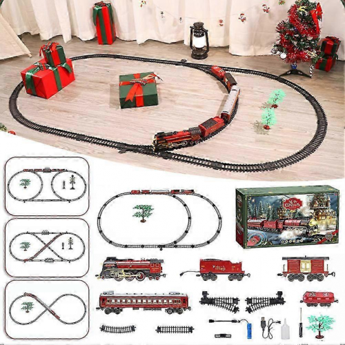 Circuit de train télécommandé avec lumières et sons, cadeau idéal pour Noël 2