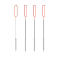 Nettoyeur de pailles de qualité professionnelle, brosses de nettoyage de burettes en nylon, manche en fil d'acier inoxydable torsadé pour une