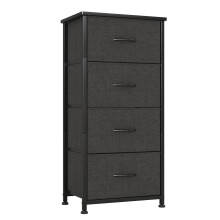CAIYUN Chest of Drawers Bedroom, 4 Drawers Tall Dresser, Dresser for Bedroom Entryway Hallway Wardrobe, Closet Storage Drawer, Black