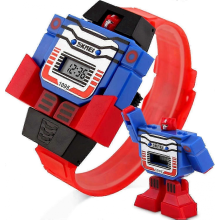 Kids Transformer Watch Robot Toys Digital Watch, Boys Cartoon Hero Amazing Watches, Girls Electronic Learning Gifts
