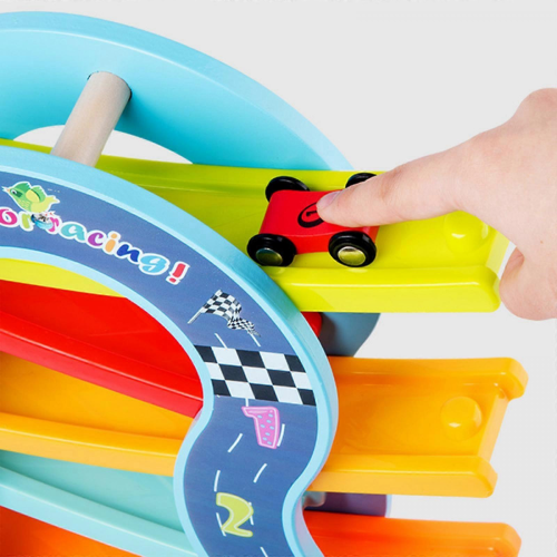 Circuit de course en O avec mini-voitures, jouet pour enfants 2