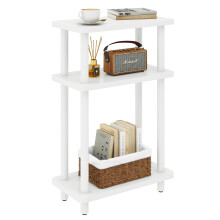 IBUYKE Narrow Side Table, 3-Tier End Table with Storage Shelf Black, Slim Small Table, 40x18x62.5cm,Thin Bedside Table for Living Room Bedroom Office,