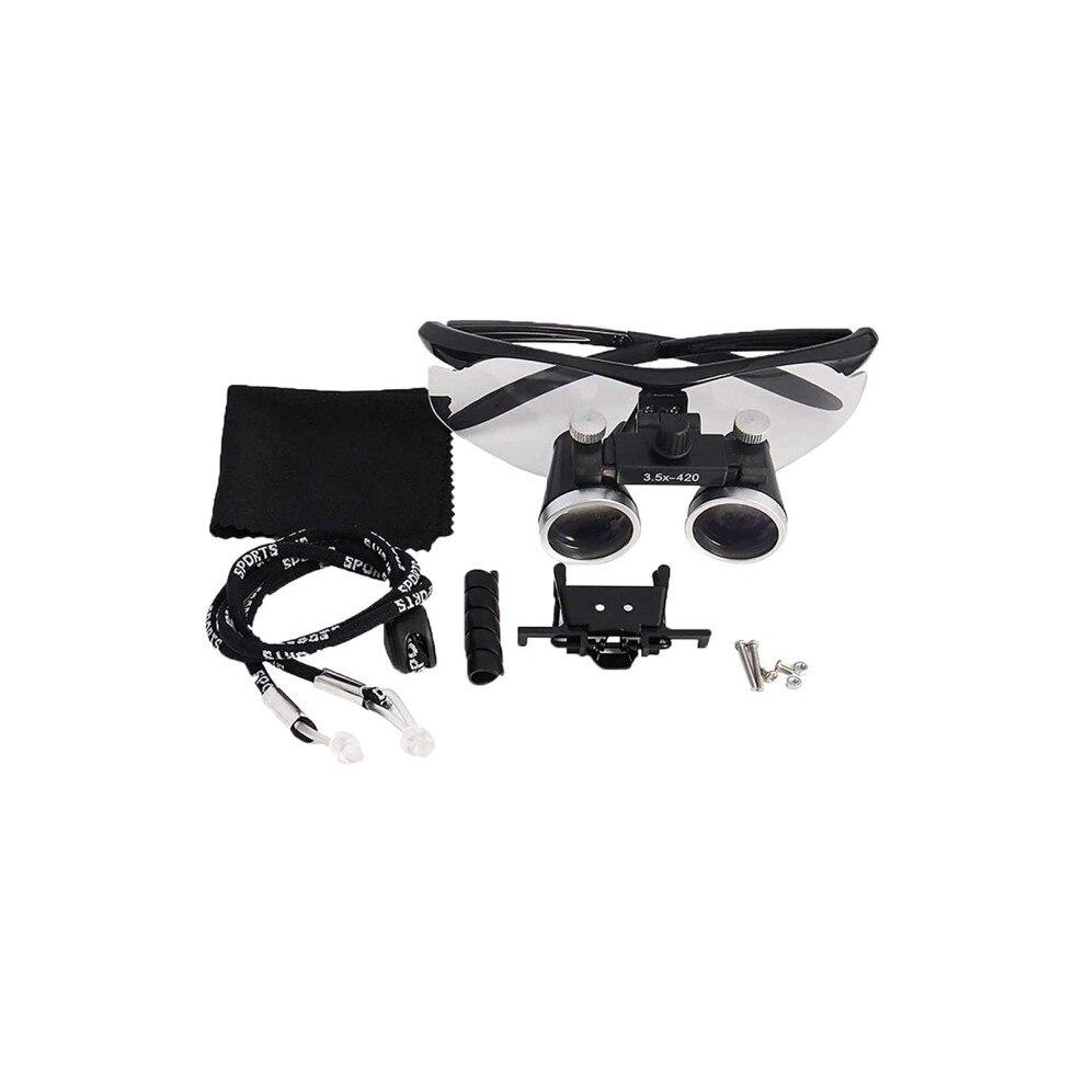 Dental Loupes HeadMounted Lighted Magnifier Glasses Binocular 3.5X Magnification For Medical Use Jewelry Crafts Watches