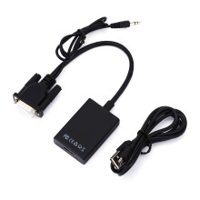 Audio-video VGA naar HDMI-adapter, standaard HDMI-compatibele uitgang via digitaal signaal, 1080p HD-converterkabel voor pc, laptop naar HDTV,