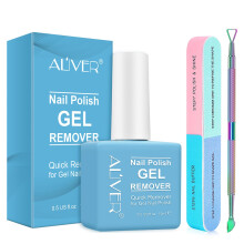 Gel Nail Polish Remover, Gel Polish Remover with Nail Polish Peeler Scraper and Nail File Buffer, Easily Removes Gel Polish in 2-5 Minute
