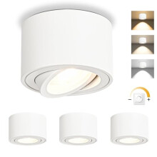 GeyouLux Dimmable LED Adjustable Projection Spotlight, 5 W Ceiling Spotlights, Diameter 80 x 50 mm, 3000 K/4000 K/6500 K, 30? Rotation Bathroom