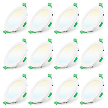 ALUSSO LED Downlights Ceiling Dimmable 7W IP44 Recessed Ceiling Lights 3000K Warm 4000K Neutral 6500K Adjustable Spotlights Ceiling Lights, Round