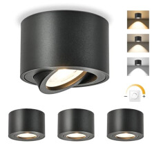 GeyouLux Dimmable LED Adjustable Projection Spotlight, 5 W Ceiling Spotlights, Diameter 80 x 50 mm, 3000 K/4000 K/6500 K, 30? Rotation Bathroom
