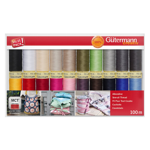 Gütermann Gutermann Thread Set: Sew-All: 100m: Pack of 20, Assorted 1