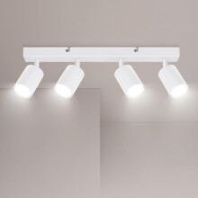 Ketom Adjustable 4 Way Ceiling Spotlight Fitting - GU10 LED Ceiling Light Rotatable - Indoor Spotlights Ceiling Lights - Modern White Metal Ceiling