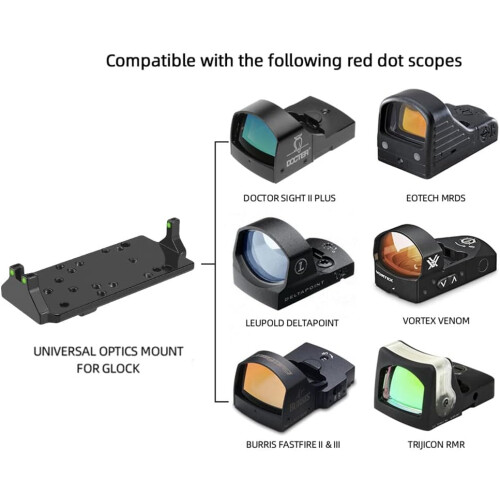 Universal Mount Red Dot Optic Mounting Platform Plate Base Mount for GLOCK Compatible With Universal Red Dot Sight Green 1