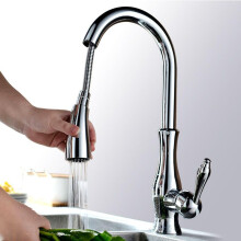 Vintage Copper European Pull Out Kitchen Sink Telescopic Faucet With Hot And Cold Water Hose Model Pull A Antique Style