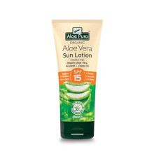 Aloe Pura Sun Cream Lotion SPF 15, Soothing Aloe Vera, Medium Protection UVA & UVB, Hyrdate and Protect, Natural, 200ml