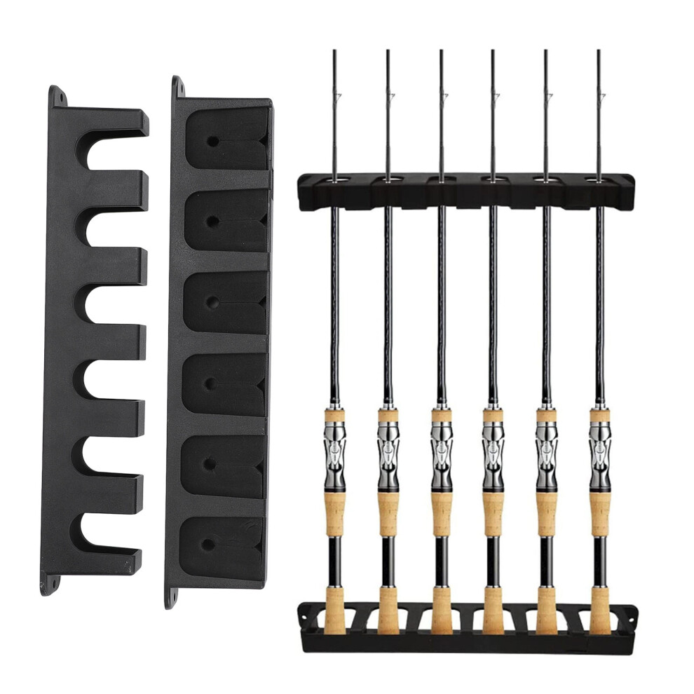 2Pcs Wall Mount Fishing Pole Holder Rack Vertical Horizontal For Garage Shed 5041365885890