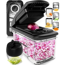 Vegetable Chopper Cutter Mandoline Slicer Cheese Grater - Food Onion Salad Veggie Chopper with Container - French Fry Potato Dicer Slicer Cutter -