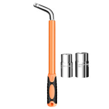 Adjustable L Shaped Tire Wrench Set with 4 Socket Sizes 17/19/21/23mm Extendable Wheel Lug Wrench