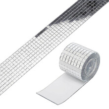 Speilmosaikkfliser for DIY-dekorasjon, selvklebende mini firkantede glassklistremerker reflekterende håndverksmateriale, dekorativt DIY-tilbehør