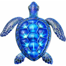 Sculpture murale en métal sur le thème de la vie marine, tortue de mer, facile à installer, décoration pour le salon, œuvre d'art à la texture