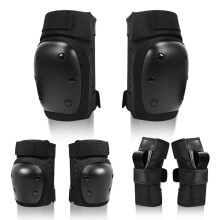6in1 Kit Protective Gear Knee Pads For Kids And Adults Elbow Guards Thick EVA Cushion PP Shell For Roller Skates BMX