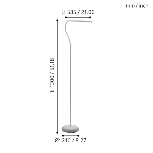 EGLO Eglo LED Touch Dimmer White Adjustable Floor Lamp 'LAROA' 2