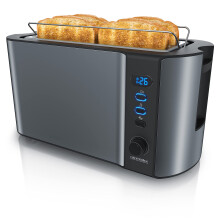 Arendo - Frukost 4 slice long slot toaster - double wall housing ? with warming rack ? 6 browning settings ? auto bread centring ? reheat defrost