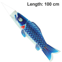 Japanische Karpfenflagge, Koinobori-Windsack, Symbol für Mut und Stärke, leuchtende Farben, für Außendekoration und Feste, 100 x 26,5 cm, Satin