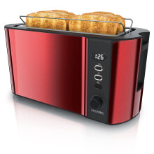 arendo - Frukost 4 slice long slot toaster - double wall housing ? with warming rack ? 6 browning settings ? auto bread centring ? reheat defrost