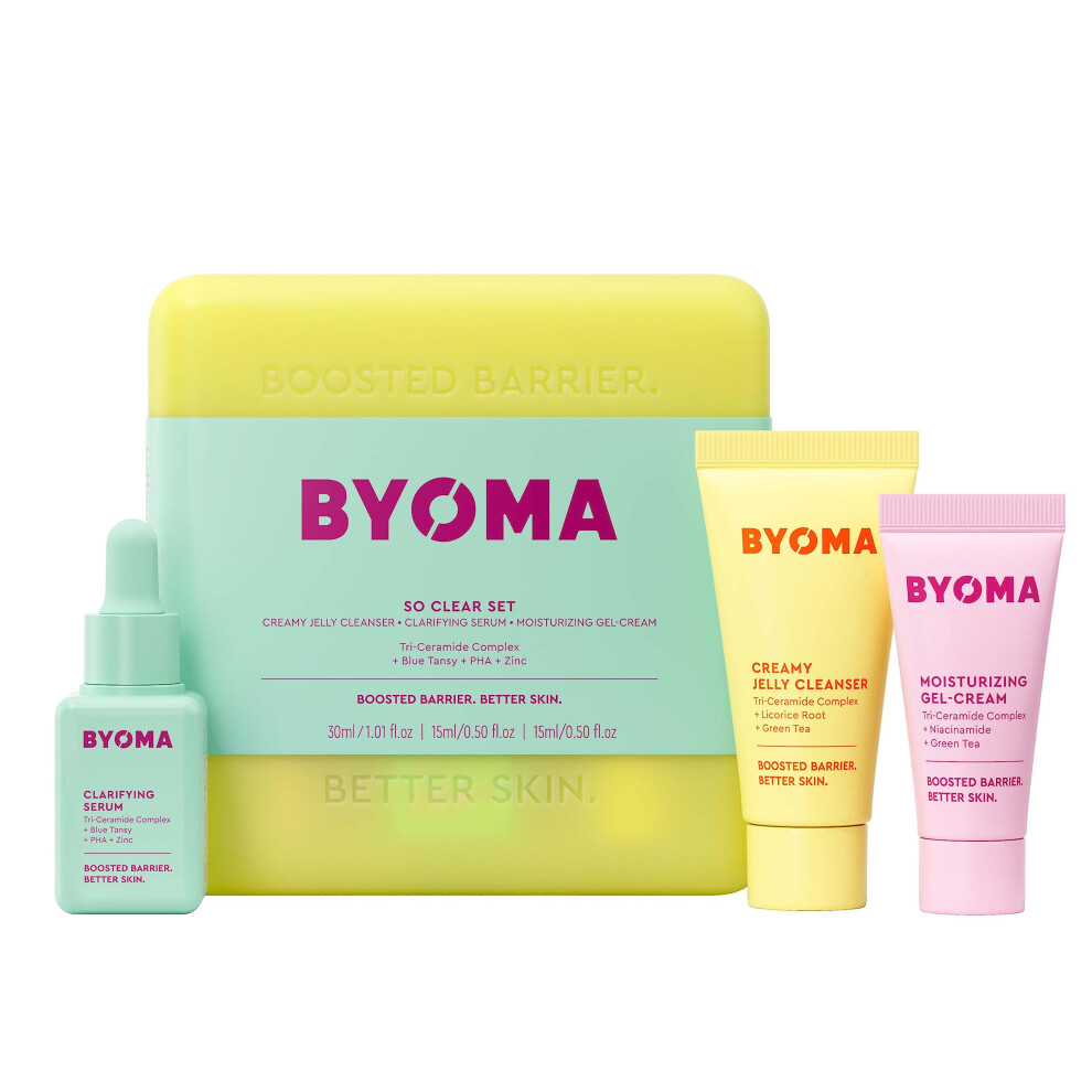 Byoma Light/Cream Clarifying Starter Kit - Mini Cleanser 30Ml, 15Ml And Clarifying Serum 15Ml