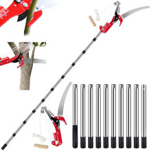 2 in 1 Telescopic Tree Pruner Long Reach 2.713ft Extendable Pole Saw with Dual Cutting Blades for Yard and Garden