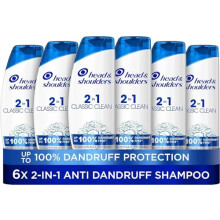 Head & Shoulders Classic Clean Anti-Dandruff 2-in-1 Shampoo, Six-Pack,6 x 250 ml, Clinically Proven Deep Clean, UK number 1 Shampoo