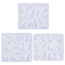 3 Pcs Cats Earrings Silicone Mould Resin Molds Handmade Pendant