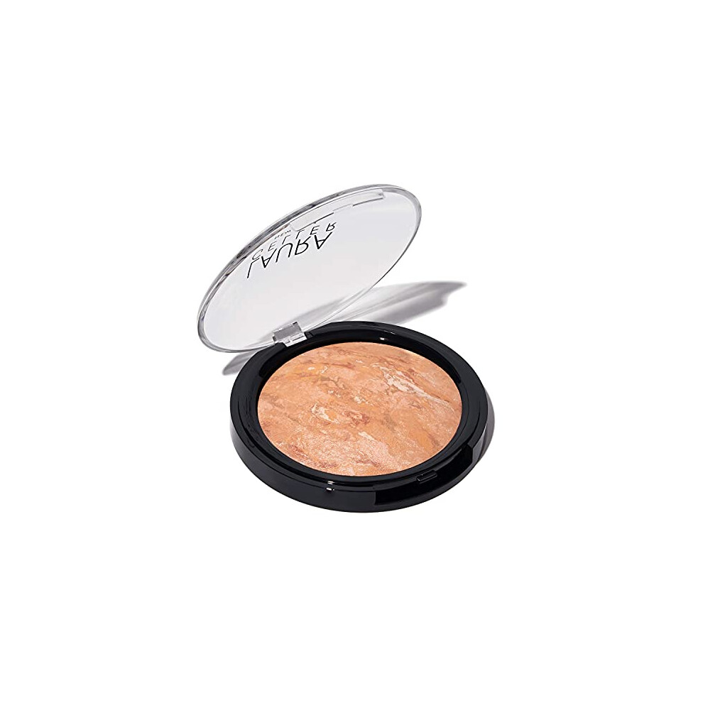 Laura Geller Beauty Laura Geller Baked Balance-N-Glow Illuminating Powder Foundation (Light) Buildable Sheer To Coverage Baked Foundation, Satin Finish Light